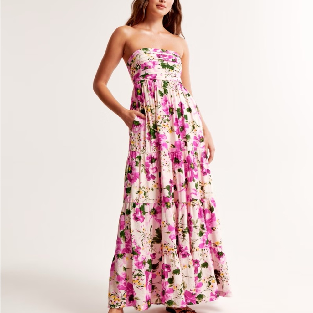 NWT Abercrombie Emerson Strapless Maxi Dress